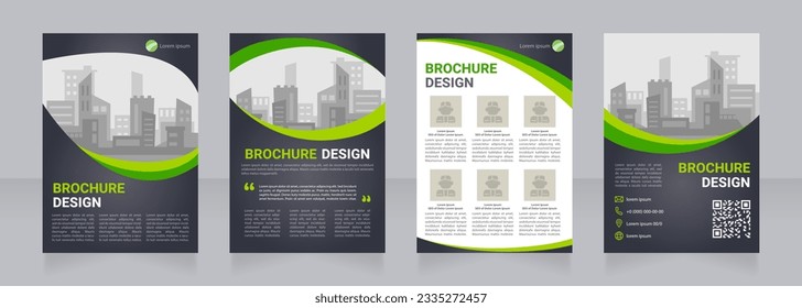 Architecture office profile blank brochure design. Employee photos. Template set with copy space for text. Premade corporate reports collection. Editable 4 paper pages. Myriad Pro, Heebo fonts used