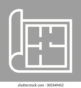Arquitectura, papel, Imagen de Vector de iconos de dibujo. También se puede utilizar para la construcción, interiores y edificios. Adecuado para su uso en App de Web, App móviles y medios impresos.