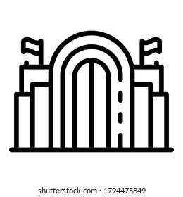 Architecture parliament icon. Outline architecture parliament vector icon for web design isolated on white background