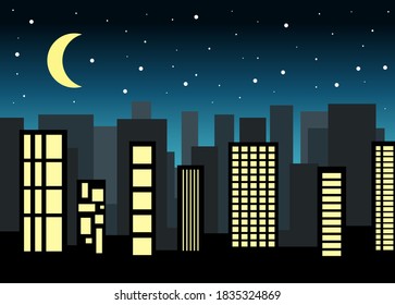 Architecture Pattern Cityscape Night Vector Illustration Stock Vector ...