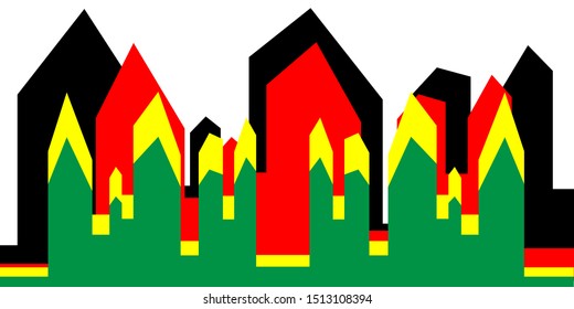 Architecture pattern. Houses VECTOR ILLUSTRATION on white background.