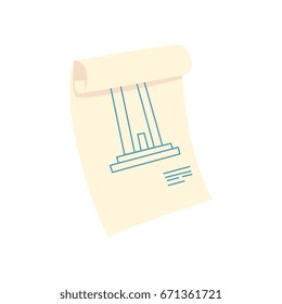Architecture plan, construction house, repair work cartoon vector Illustration