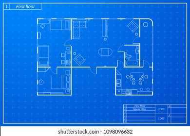 Blue Floor Plans Print Style Images, Stock Photos & Vectors | Shutterstock