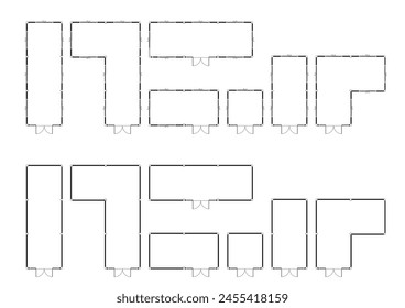 arquitectura Plan piso casa interior hogar Vector habitación diseño de apartamentos. arquitecto habitación plano proyecto construcción ver diseño icono. arquitecto contorno línea conjunto de dibujo arquitectónico.