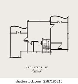 Architecture plan freehand drawing, Sketch Hand drawn Drawing design.