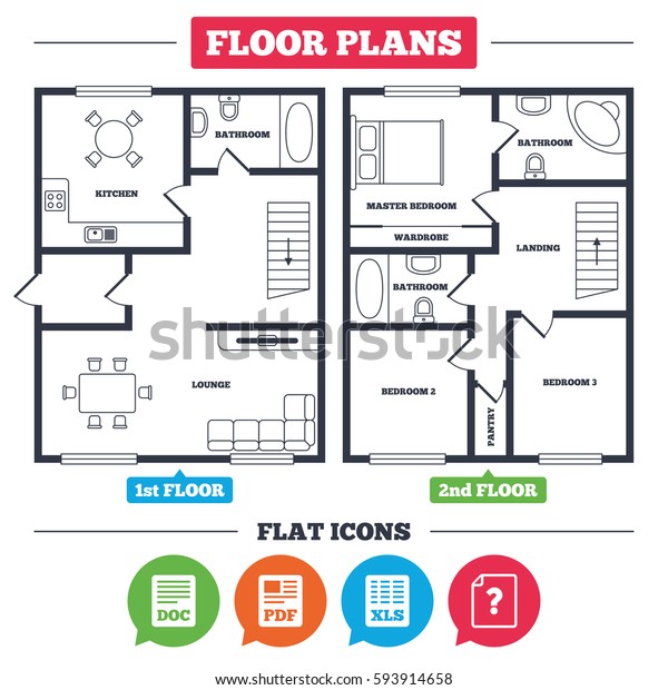 Architecture Plan Furniture House Floor Plan Stock Vector