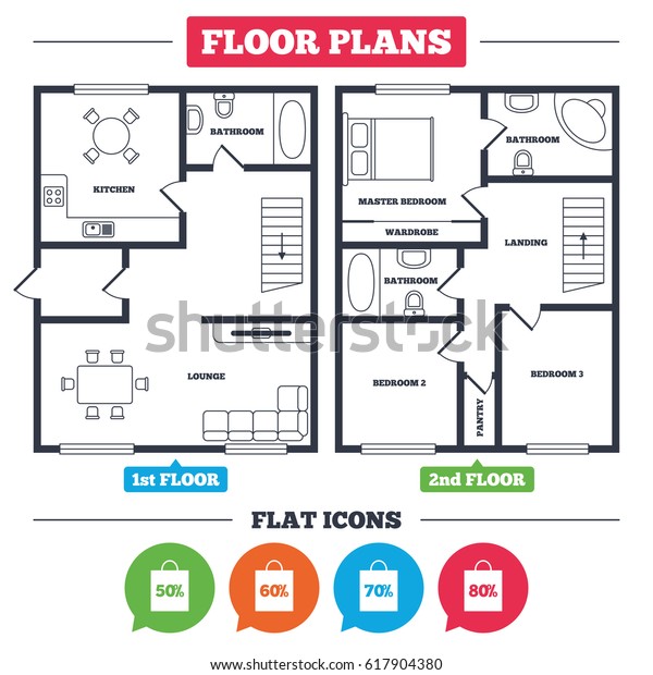 Architecture Plan Furniture House Floor Plan Stock Vector Royalty Free