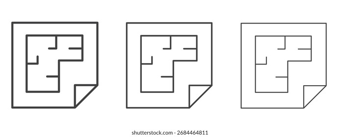 Architekturplan-Symbol in der Kollektion Line Art Style for Design