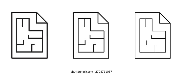 Icono de Plan de arquitectura con estilo de contorno, diseños de Ilustración vectorial