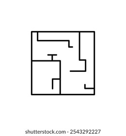 Coleção de símbolos de ícone de plano de arquitetura em fundo branco.