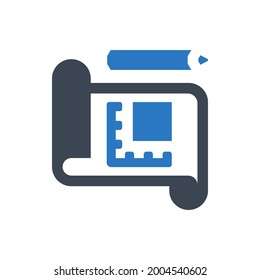 Architecture plan icon. Vector EPS file.