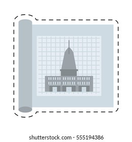 architecture plans building structure cut line vector illustration eps 10