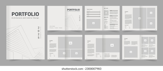 Architecture portfolio, a4 standard size print ready portfolio template.