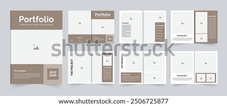 Architecture portfolio brochure design or portfolio layout template design project portfolio or real estate portfolio