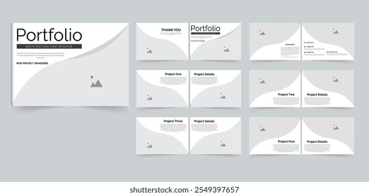 Folheto de portfólio de arquitetura modelo portfólio de projetos de portfólio interior portfólio