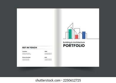 Architecture Portfolio cover layout template, interior cover design