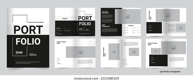 Architecture Portfolio, Creative Portfolio Template layout design for showcase portfolio, graphic design , interior design , architecture portfolio brochure