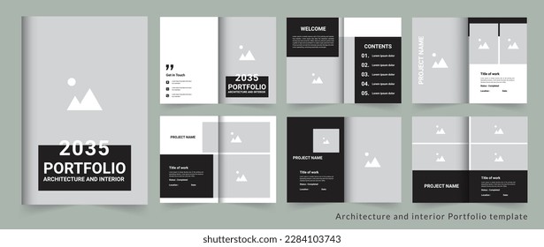 Arquitectura Diseño de cartera o arquitectura profesional y plantilla de diseño de carteras interiores
