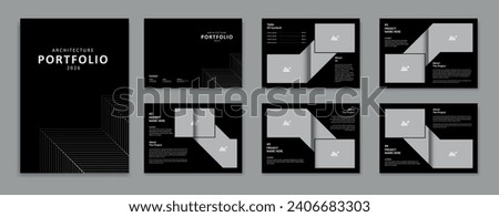 Architecture portfolio design template, architectural portfolio layout design, a4 size print ready brochure for architectural design.