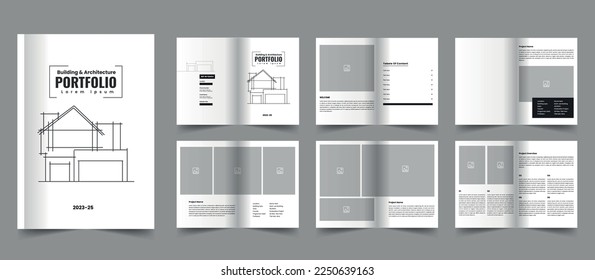 Architecture portfolio design template. brand guideline