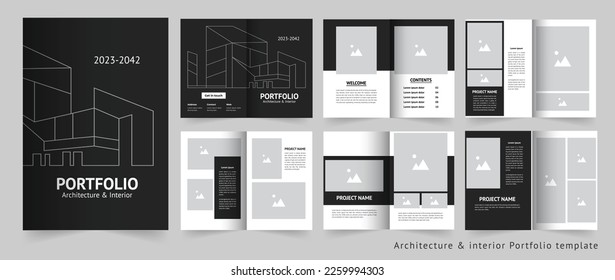 Architecture portfolio or interior portfolio or portfolio design template