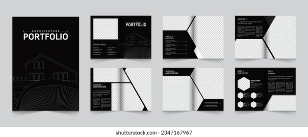 Architecture portfolio or interior portfolio or portfolio design template, interior portfolio layout design,
