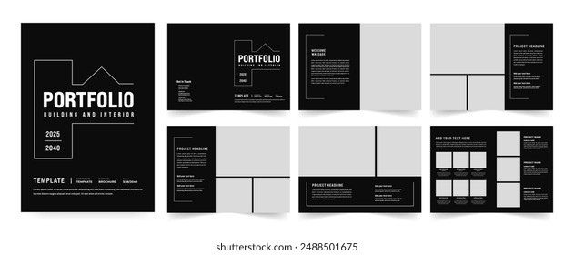 Architecture portfolio or interior portfolio or portfolio design template, Portfolio for architecture and interior design 