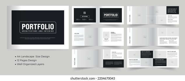 Architecture Portfolio Or  Interior Portfolio Template Design