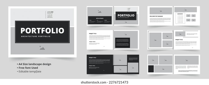 portafolio de arquitectura interior, diseño de portafolio de vectores