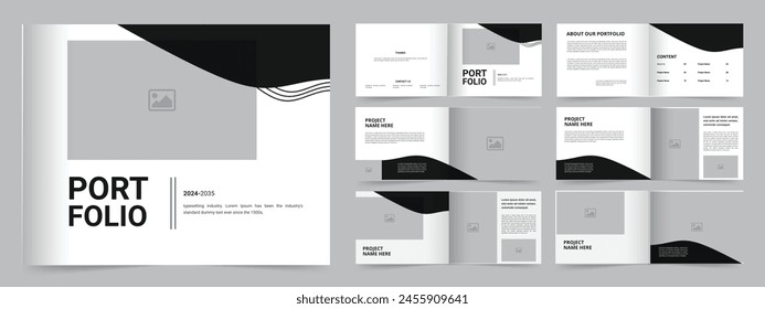 Architecture Portfolio, Landscape Portfolio layout Template Design 