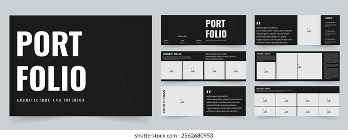 Architecture portfolio layout book design real estate portfolio template