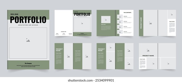 Architecture portfolio layout design or interior portfolio brochure design template 