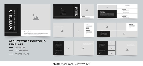 Architecture portfolio layout or interior portfolio template design 
