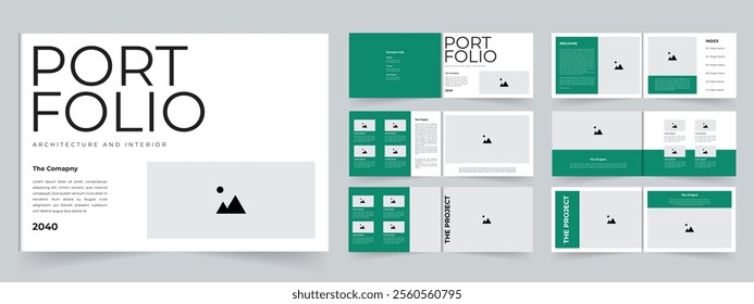 Architecture portfolio layout or landscape portfolio brochure