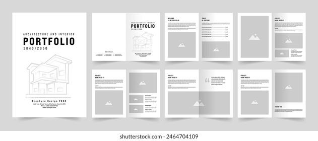 Architecture portfolio or portfolio layout template design