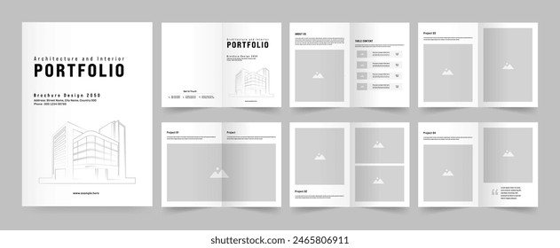 Architecture portfolio or portfolio layout template design