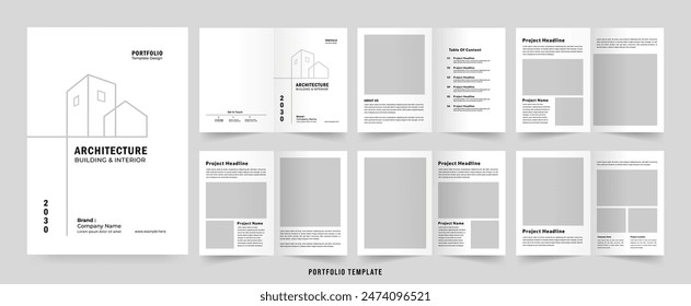 Architecture portfolio or portfolio layout template design