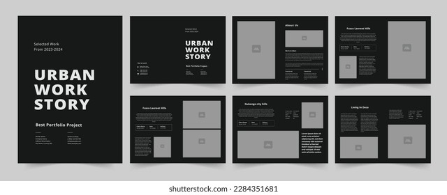 Architecture Portfolio Layout Template or Urban Portfolio Design