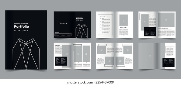 Architecture Portfolio Template and Building technology brochure layout design