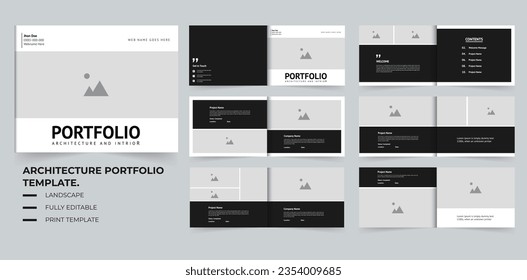 Architecture portfolio template design or Architectural portfolio layout design