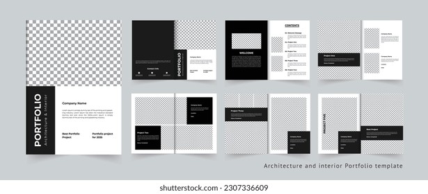 Diseño de plantillas de portafolio de arquitectura o portafolio interior