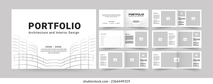 Architecture portfolio or portfolio template design, interior portfolio, business portfolio