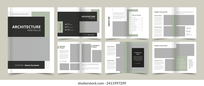 Architecture Portfolio Template, Portfolio Design for Architecture and Interior, A4 Size Brochure