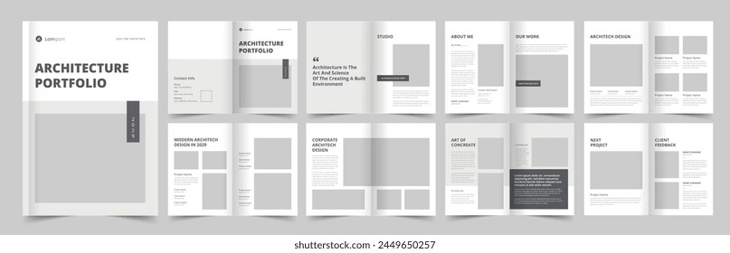 Architecture Portfolio Template, Portfolio Design for Architecture and Interior, A4 Size Brochure