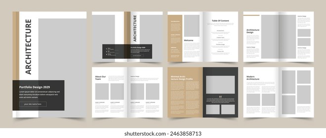 Architecture Portfolio Template, Portfolio Design for Architecture and Interior, A4 Size Brochure