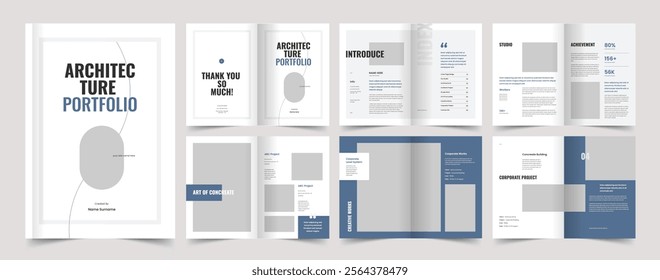 Architecture Portfolio Template, Portfolio Design for Architecture and Interior, A4 Size Brochure