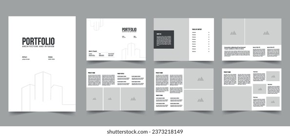 Architecture portfolio template interior brochure layout