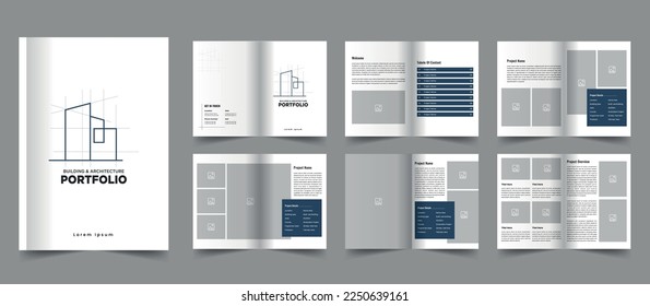 Architecture portfolio template and Interior portfolio design