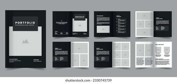 Architecture portfolio template and interior portfolio design layout