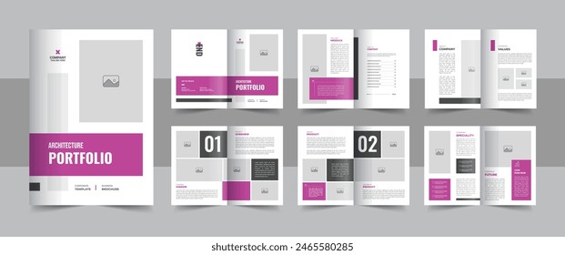 Architecture portfolio template or interior portfolio template design, architecture and interior brochure design layout. Architecture Portfolio and Portfolio Design vector eps